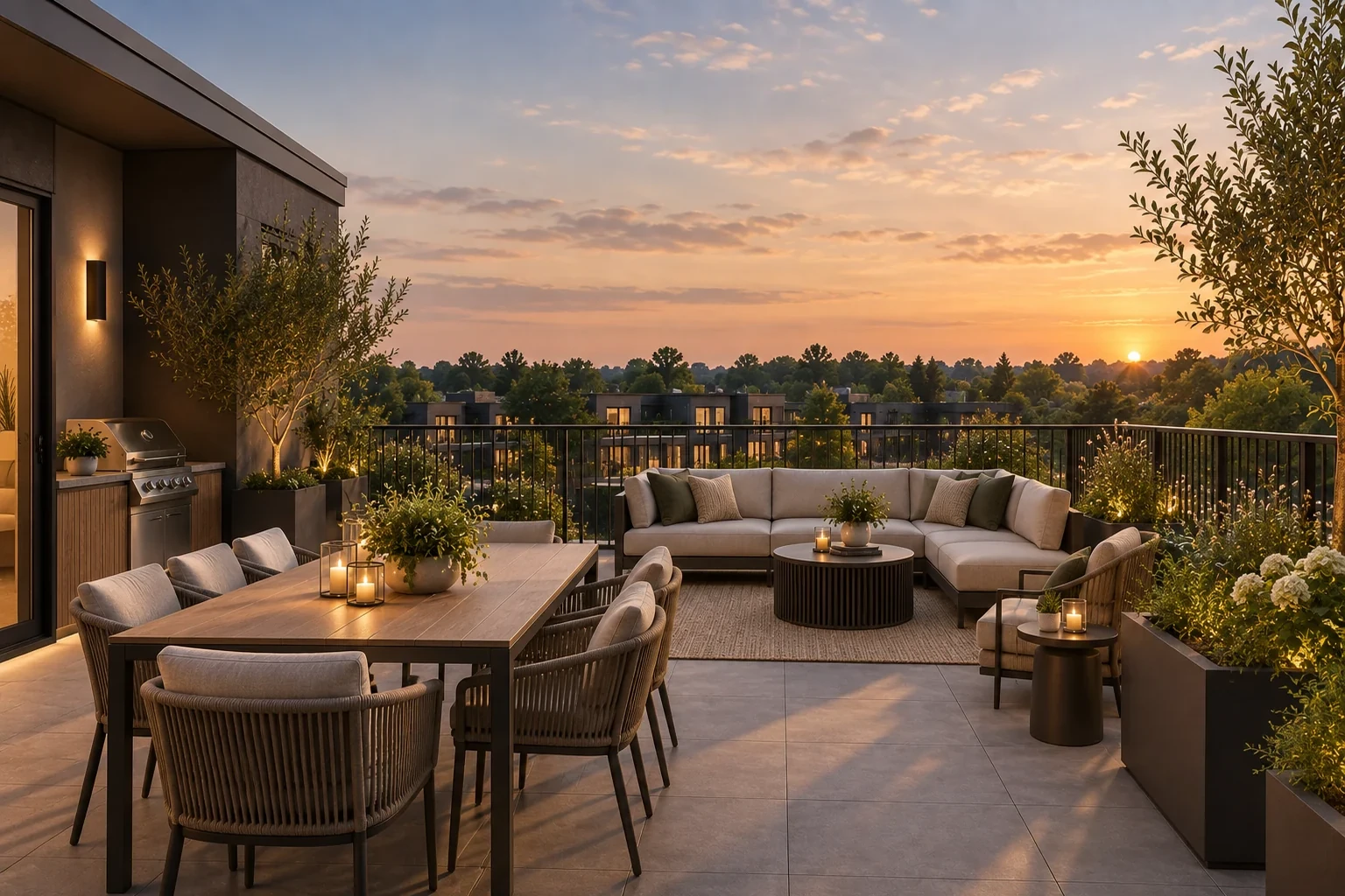 Conceptual rooftop terrace rendering for Casabella Towns